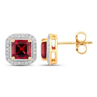 Diana M Jewels - Women's Octagon Natural Rubellite Stud Earrings (2.72 Ct) - Signature
