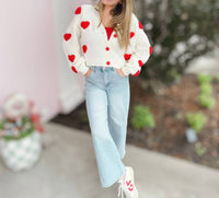 Blu Pepper - Puff Heart Cardigan