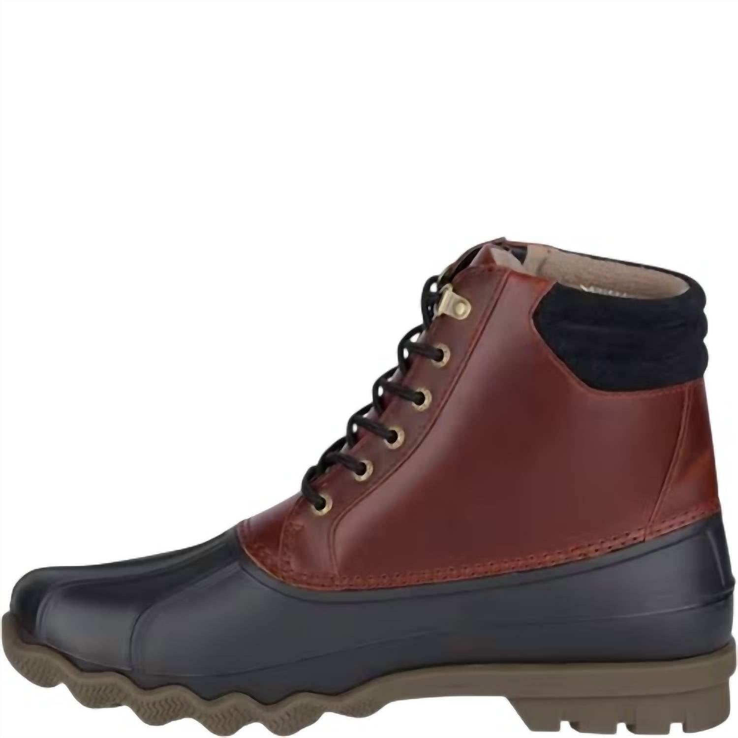 Sperry Men's Avenue Duck Boots in black amaretto - men's boots - detail view