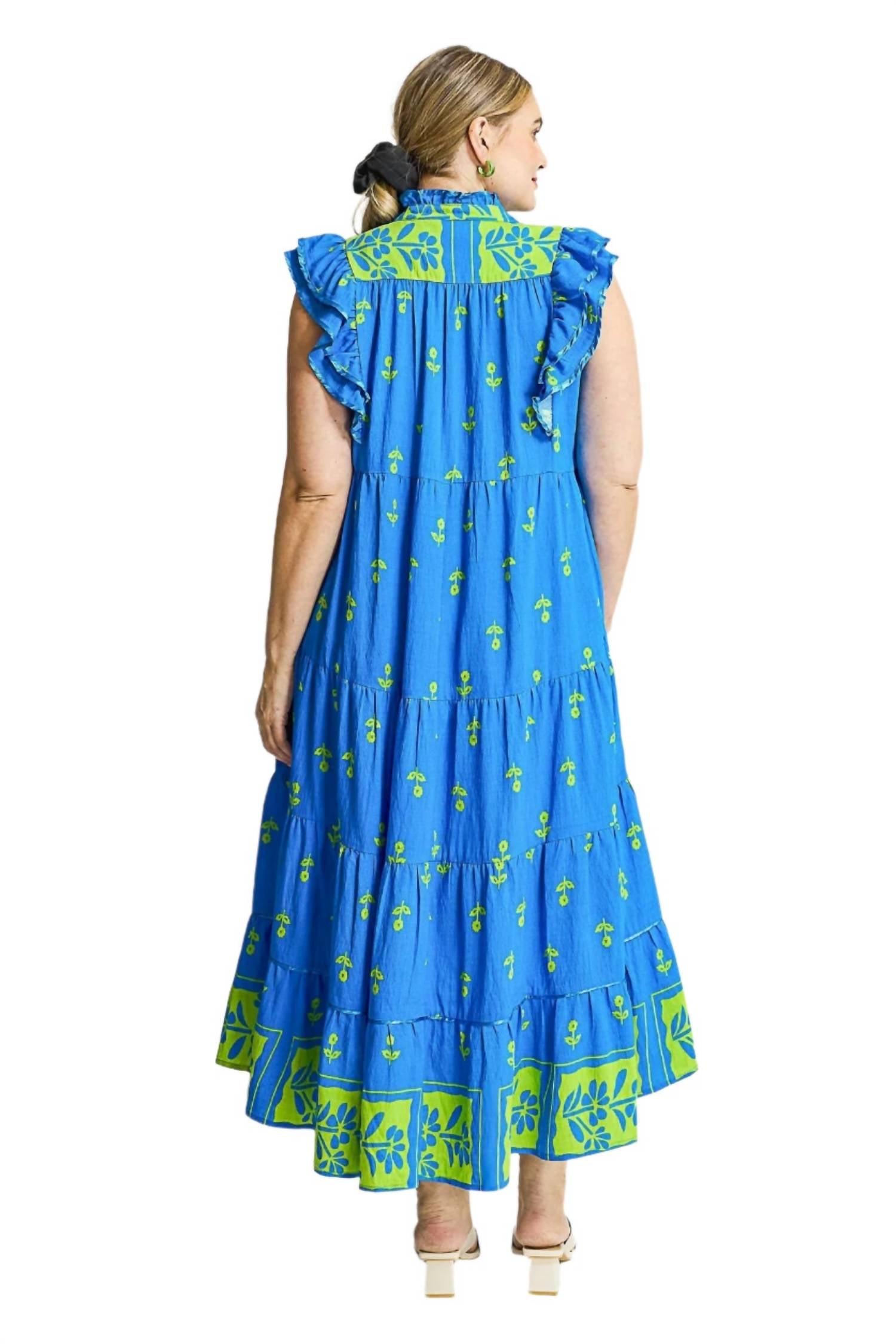 Umgee - Floral Tiered Ruffle Midi Dress