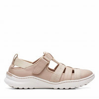 Clarks Women's Teagan Step Sandals in sand leather - women's sandal - detail view