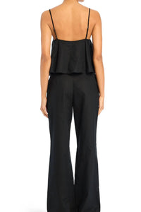 SER.O.YA Leann Linen Pant in black - women's pants - detail view