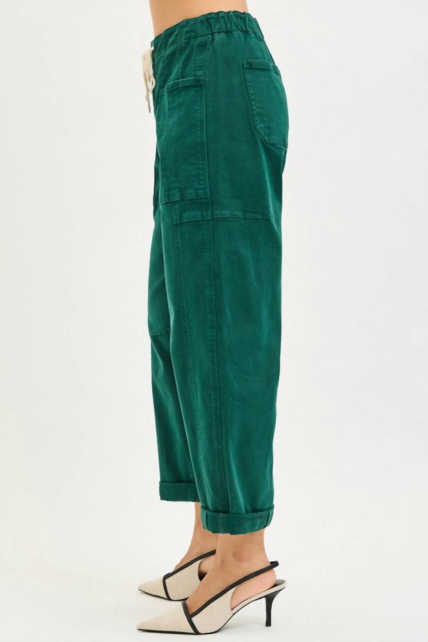 Risen - Barrel Wide Leg Jeans With Draw String Waste Band