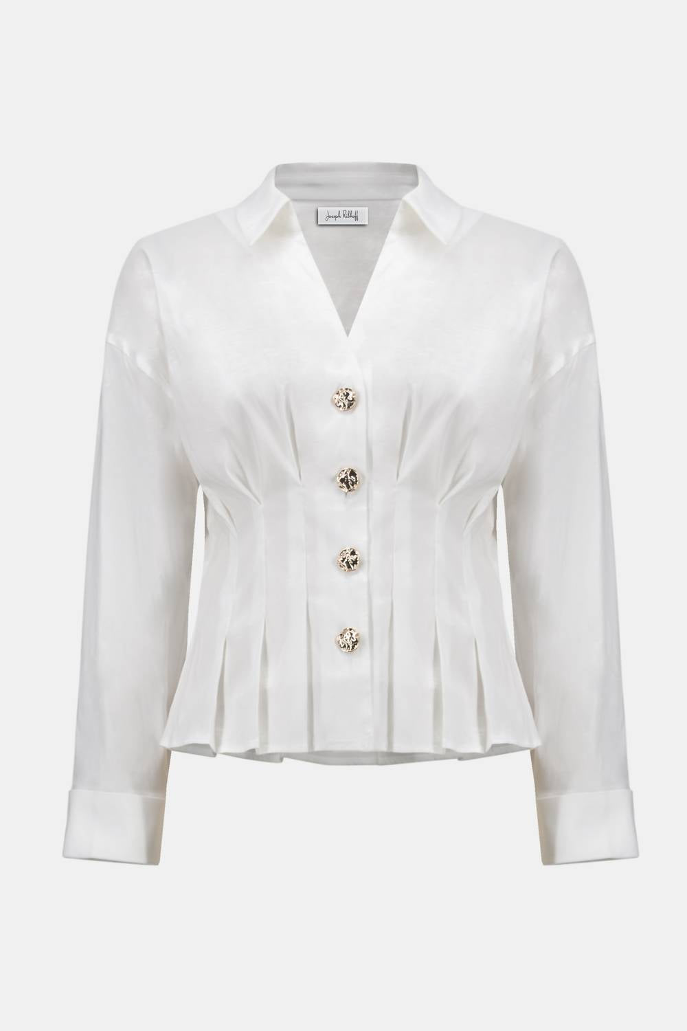 Joseph Ribkoff Stretch Taffeta Fit & Flare Blouse in vanilla - women's blouse - view 4
