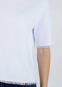 Elliott Lauren - Fringe Elbow Sleeve Sweater - Plus