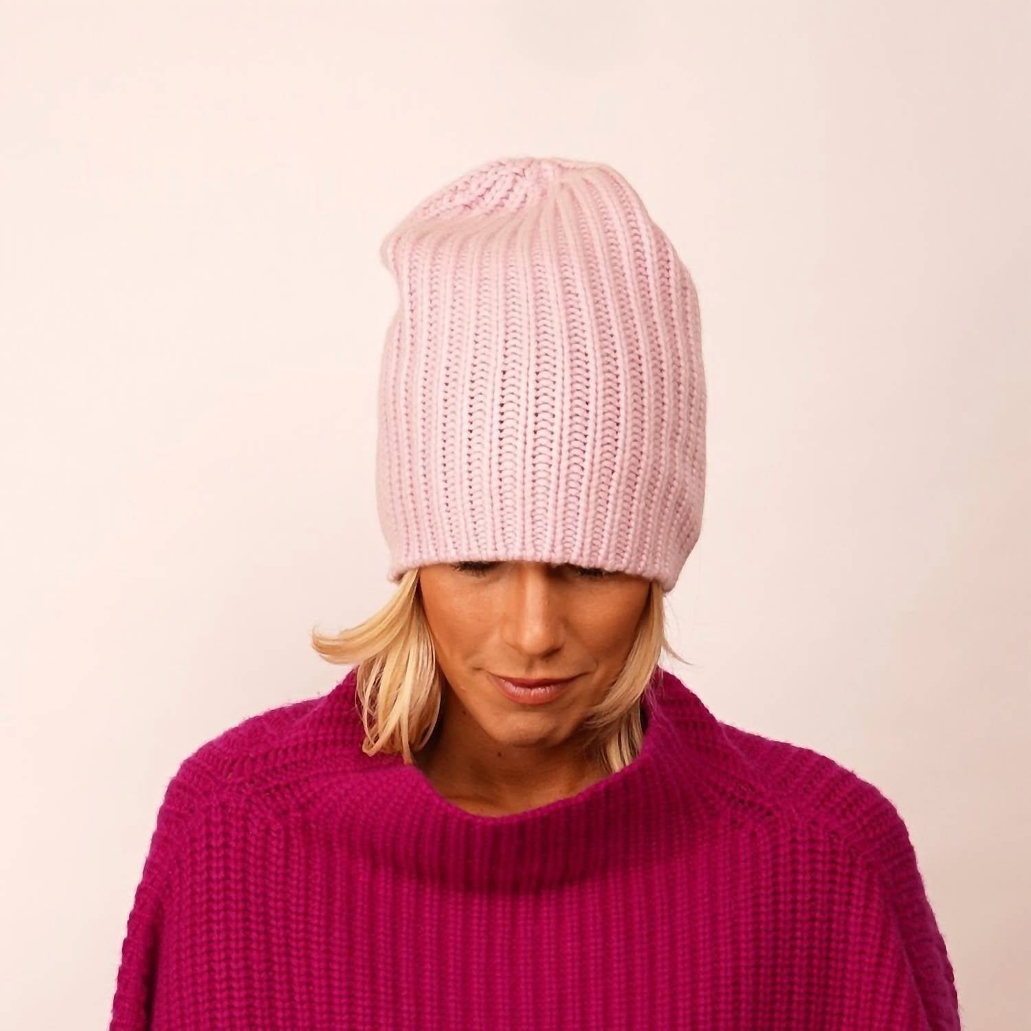 Hurray Women's Cashmere Sailor Beanie in blancmange - women's hat
