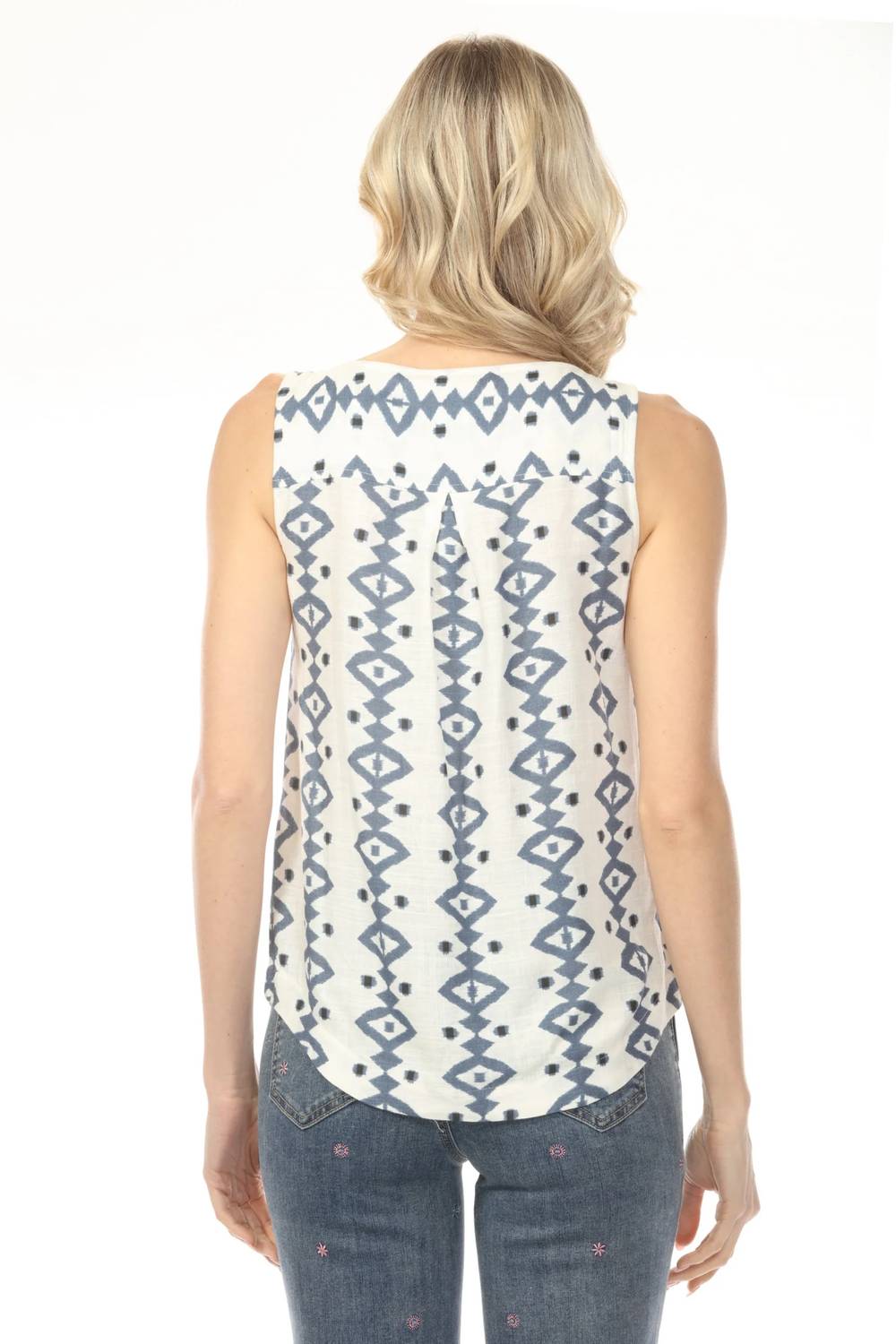 Charlie B - Printed Sleeveless Rounded Hem Top