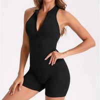 Rockstar Peach - Lola Halter Zip Romper
