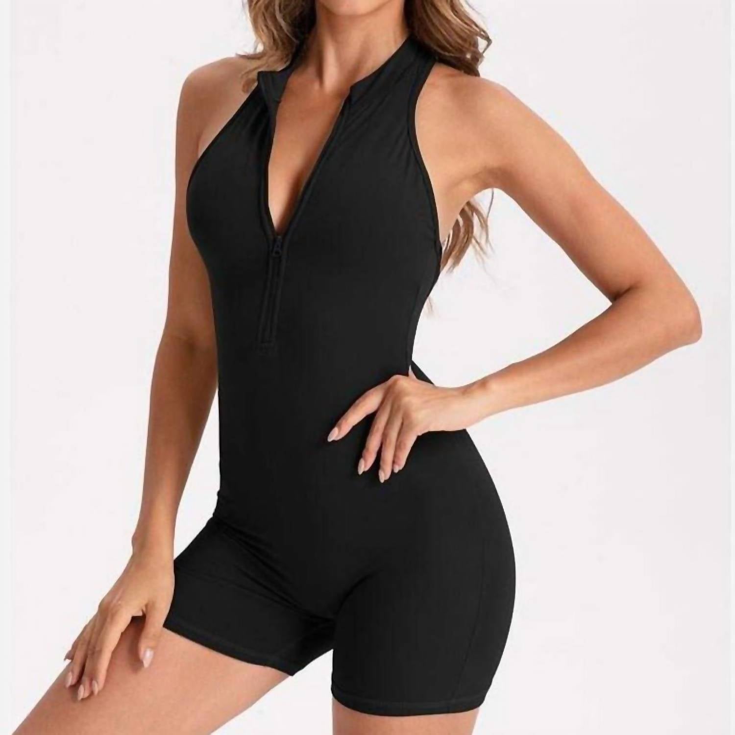 Rockstar Peach - Lola Halter Zip Romper