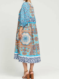 Current Air - Boho Patchwork Print Midi Dress