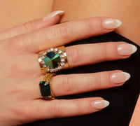 TOVA Women's Katie Amethyst Ring in swarovski stone antique gold - women's jewelry - detail view