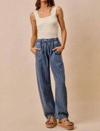 So Me - Stripe Barrel Denim Jeans