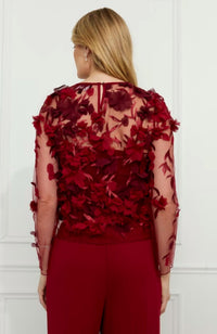 Frank Lyman Floral Embroidered Pullover Top - women's long sleeve top - detail view