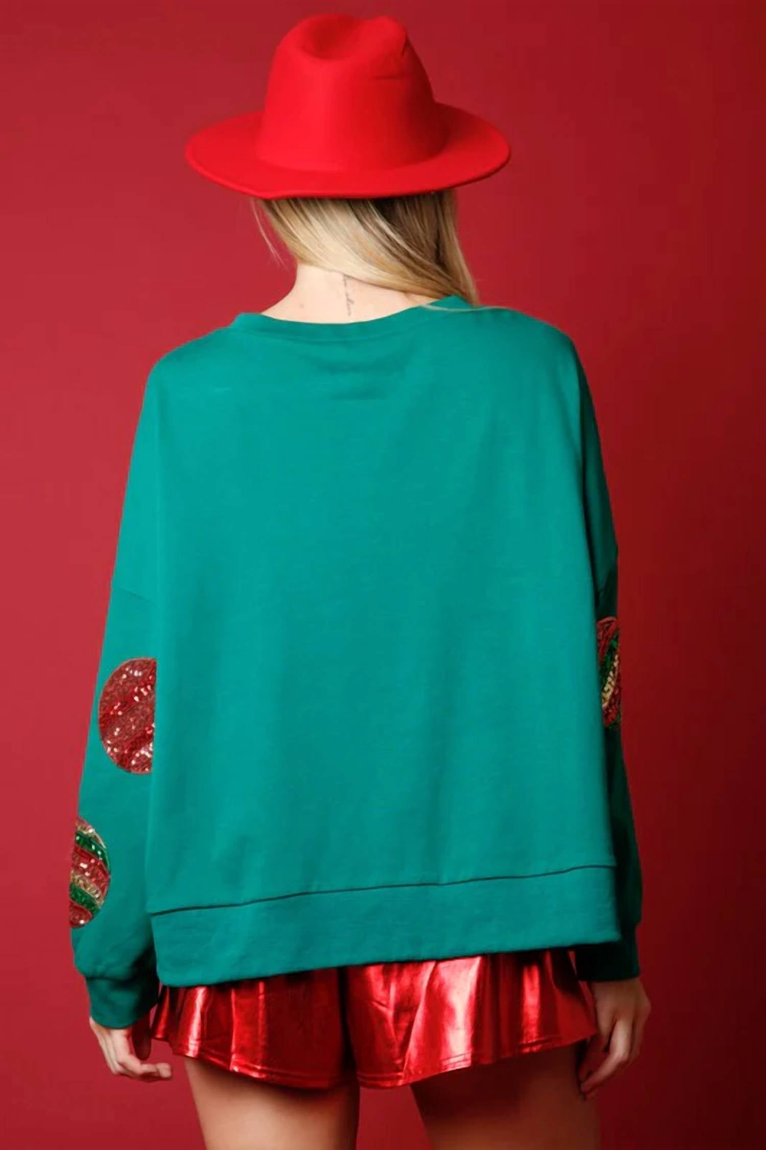 Peach Love - Christmas Ornament Sequin Sweater