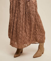 Listicle - Floral Textured Maxi Skirt