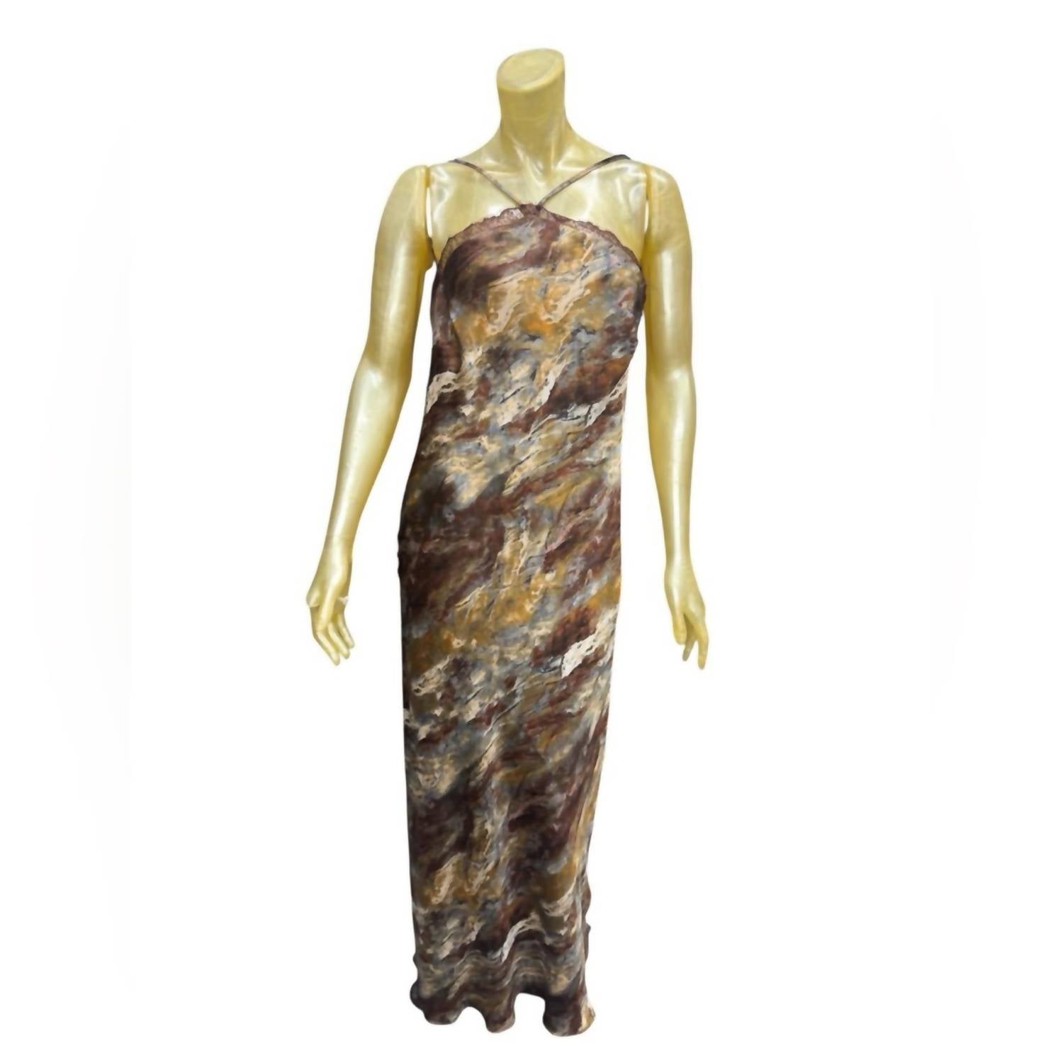 1.STATE Chic Strapless Earth Tone Maxi Dress in brown - women's dress - alternate view