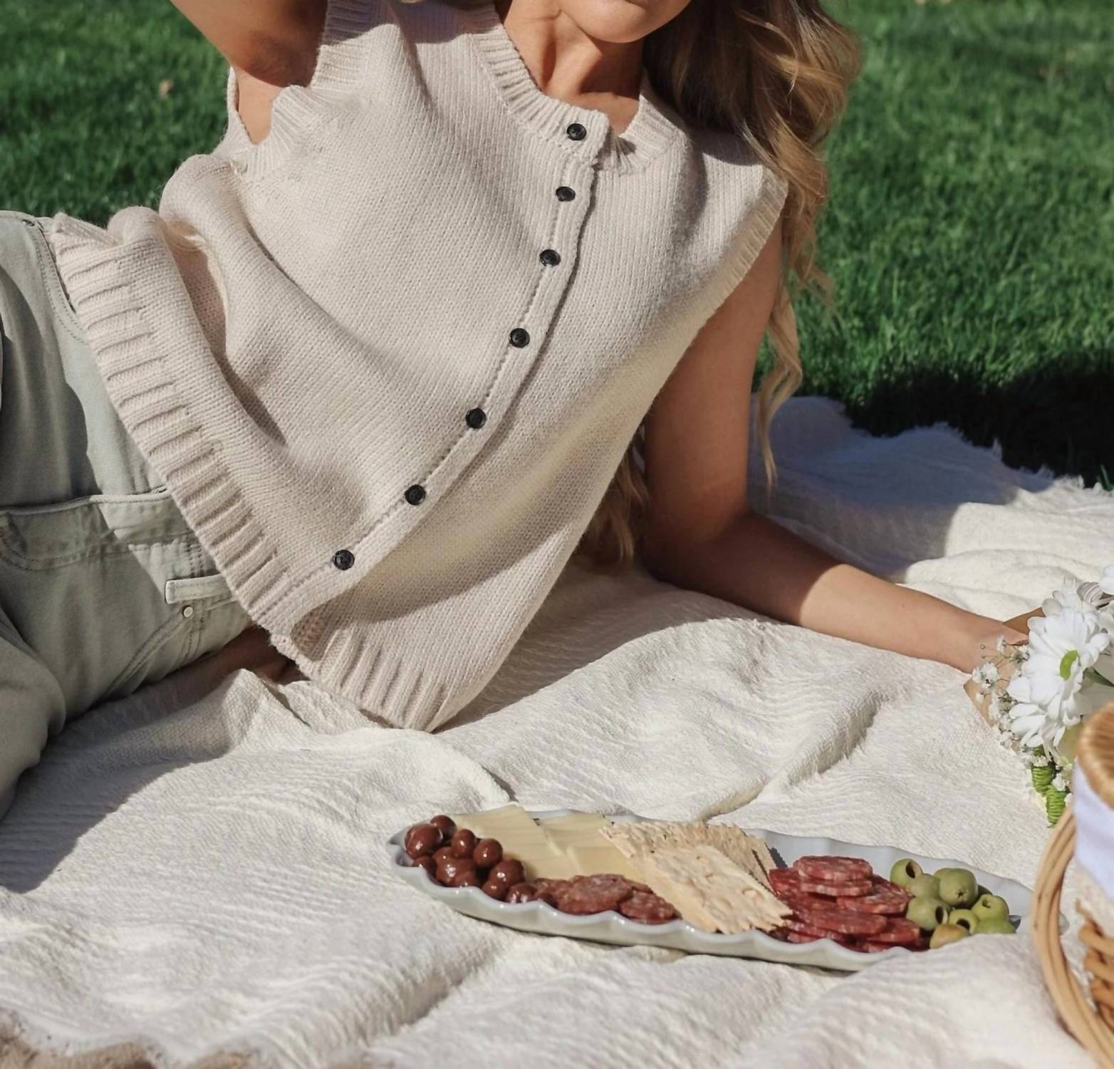 Sofie The Label - Clairo Structured Knit Button-down Vest