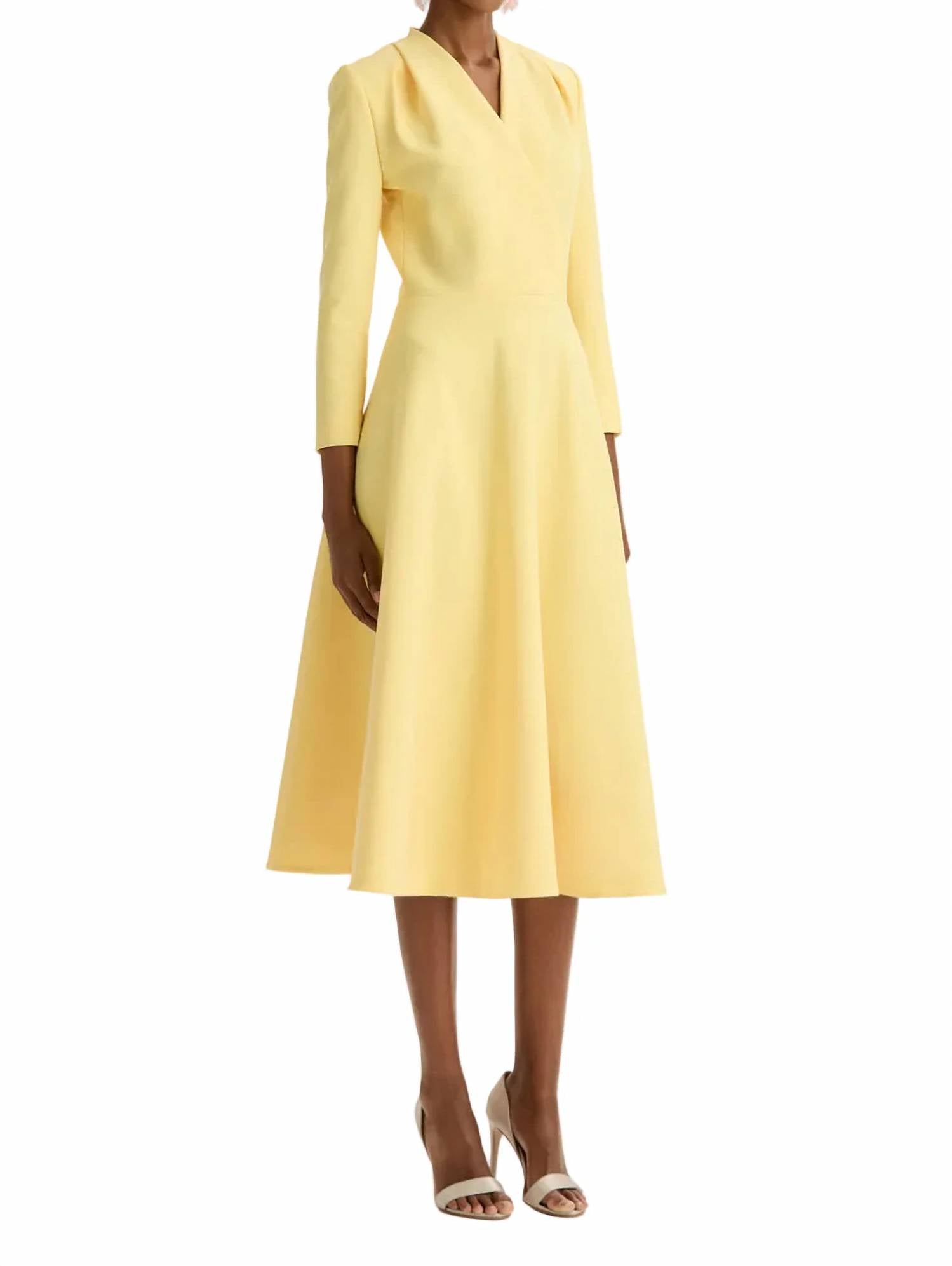 Oscar De La Renta - Three-quarter Sleeve Midi Day Dress