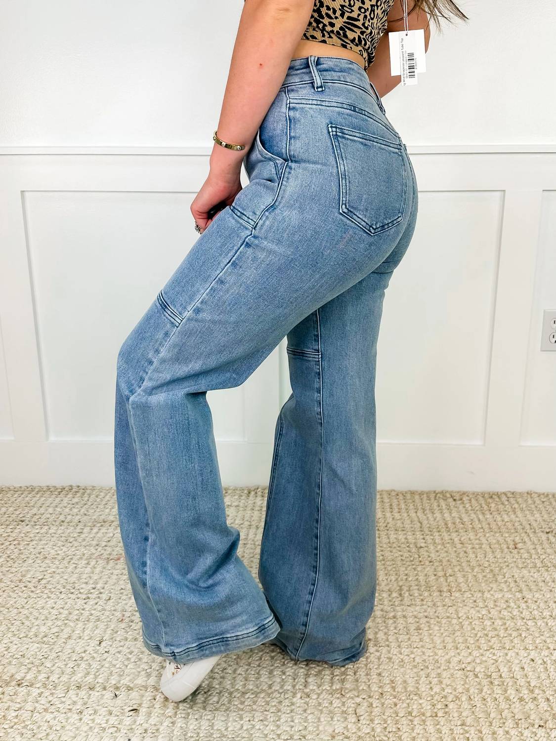 Blakeley - High-rise Cotton Blend Wide Leg Jeans