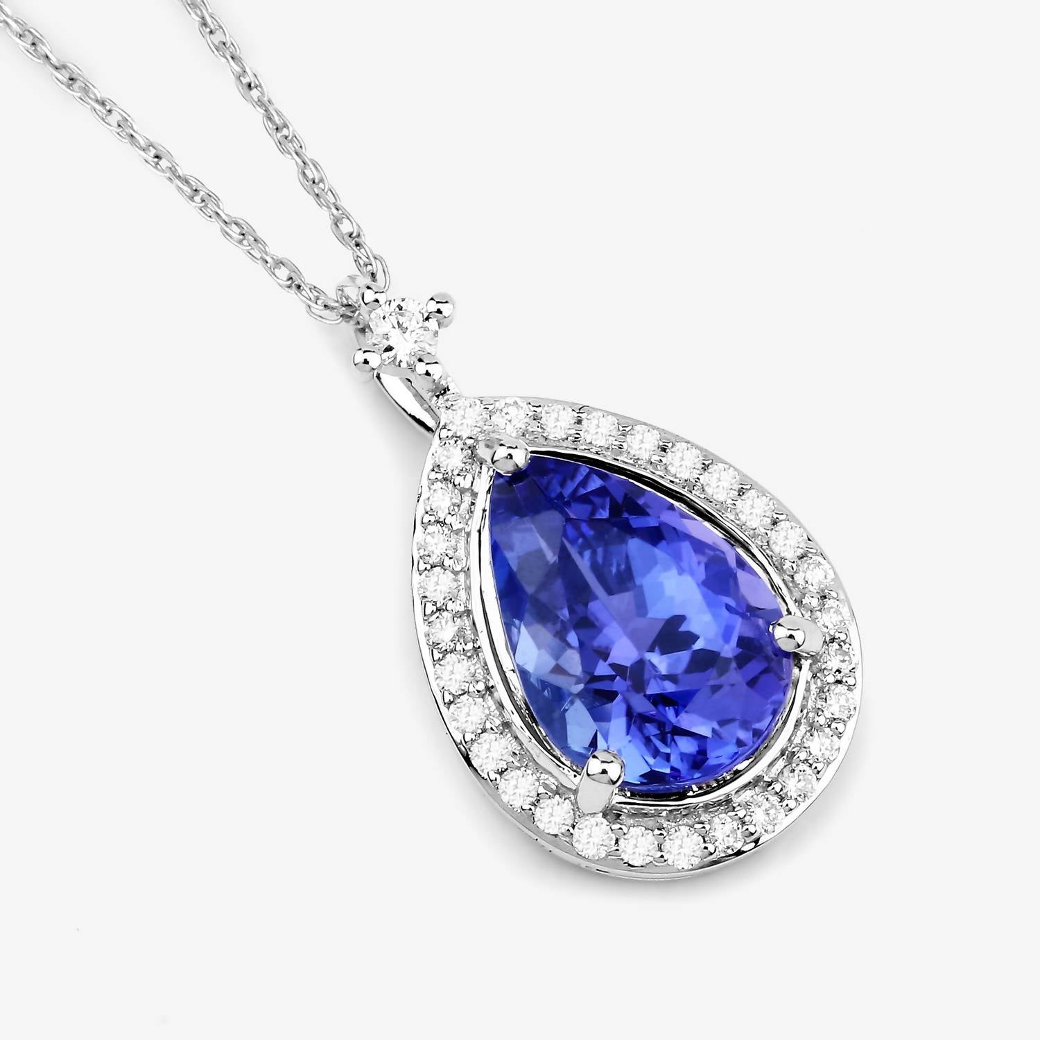 Diana M Jewels - Women's Pear Natural Tanzanite Pendant Necklace (2.20 Ct) - Classic Plus