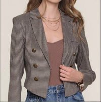 heartloom Women's Ophelia Blazer in herringbone - women's jacket - detail view