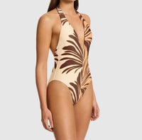 Jets - Dahlia Palm Plunge One Piece Swimsuit