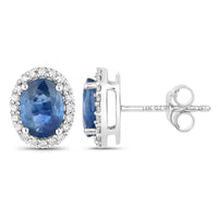 Diana M Jewels - Women's Oval Natural Sapphire Stud Earrings (2.16 Ct) - Classic Plus