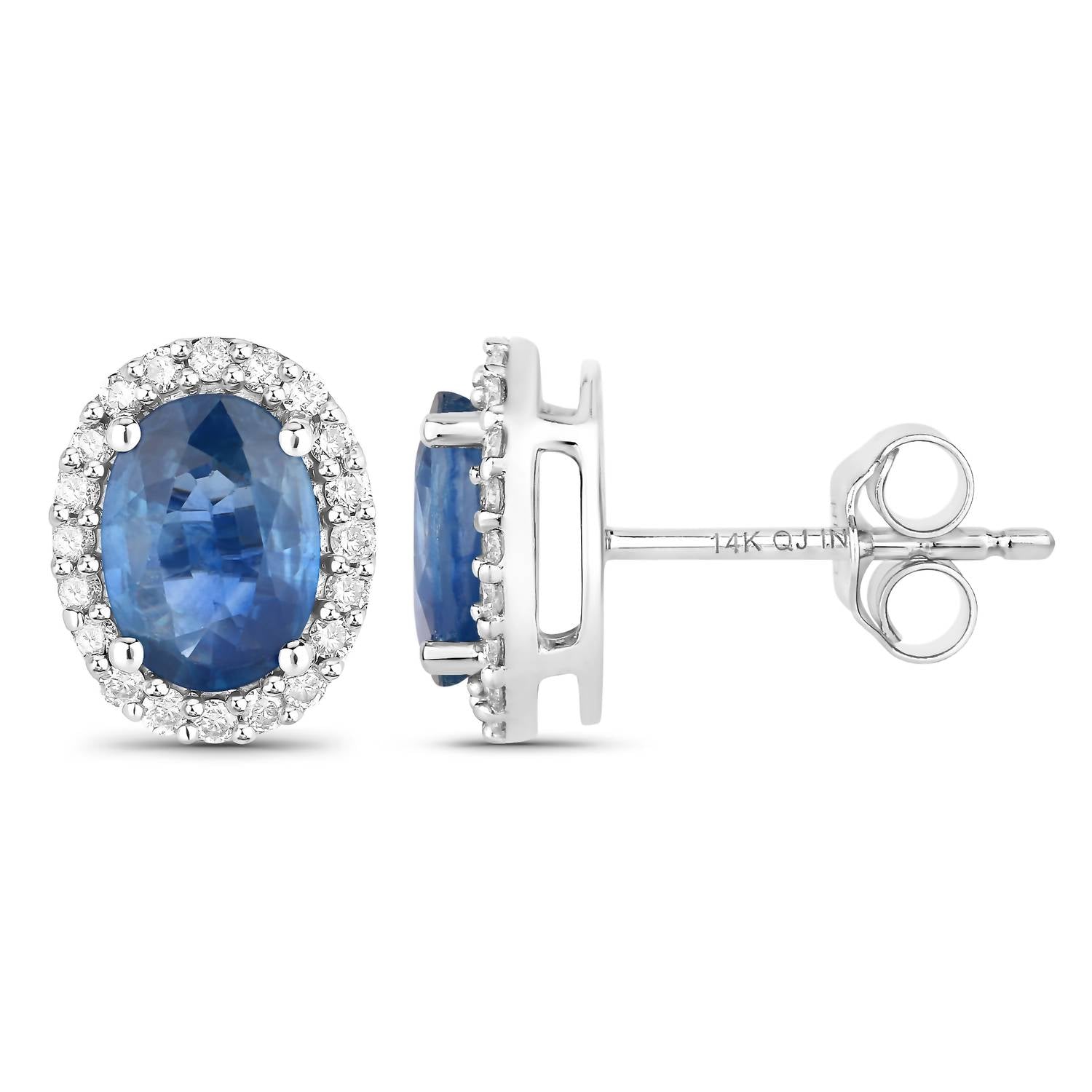 Diana M Jewels - Women's Oval Natural Sapphire Stud Earrings (2.16 Ct) - Classic Plus