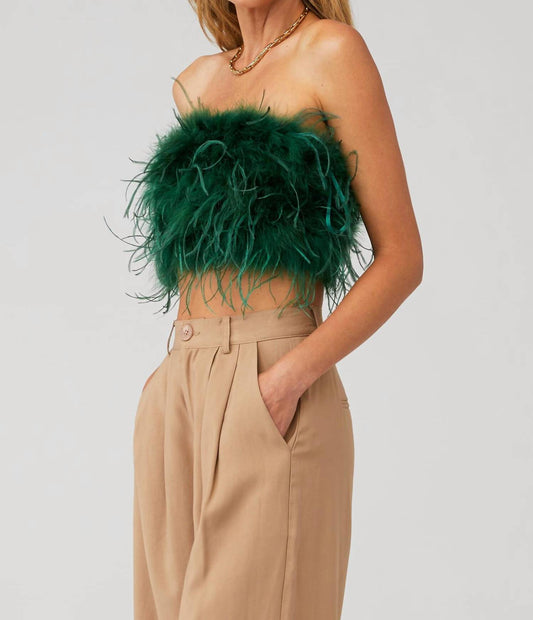 Lamarque - Zaina Ostrich Feather Bustier Top