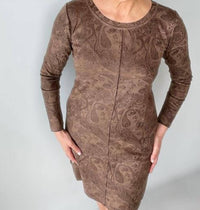 Ethyl - Faux Suede Print Dress