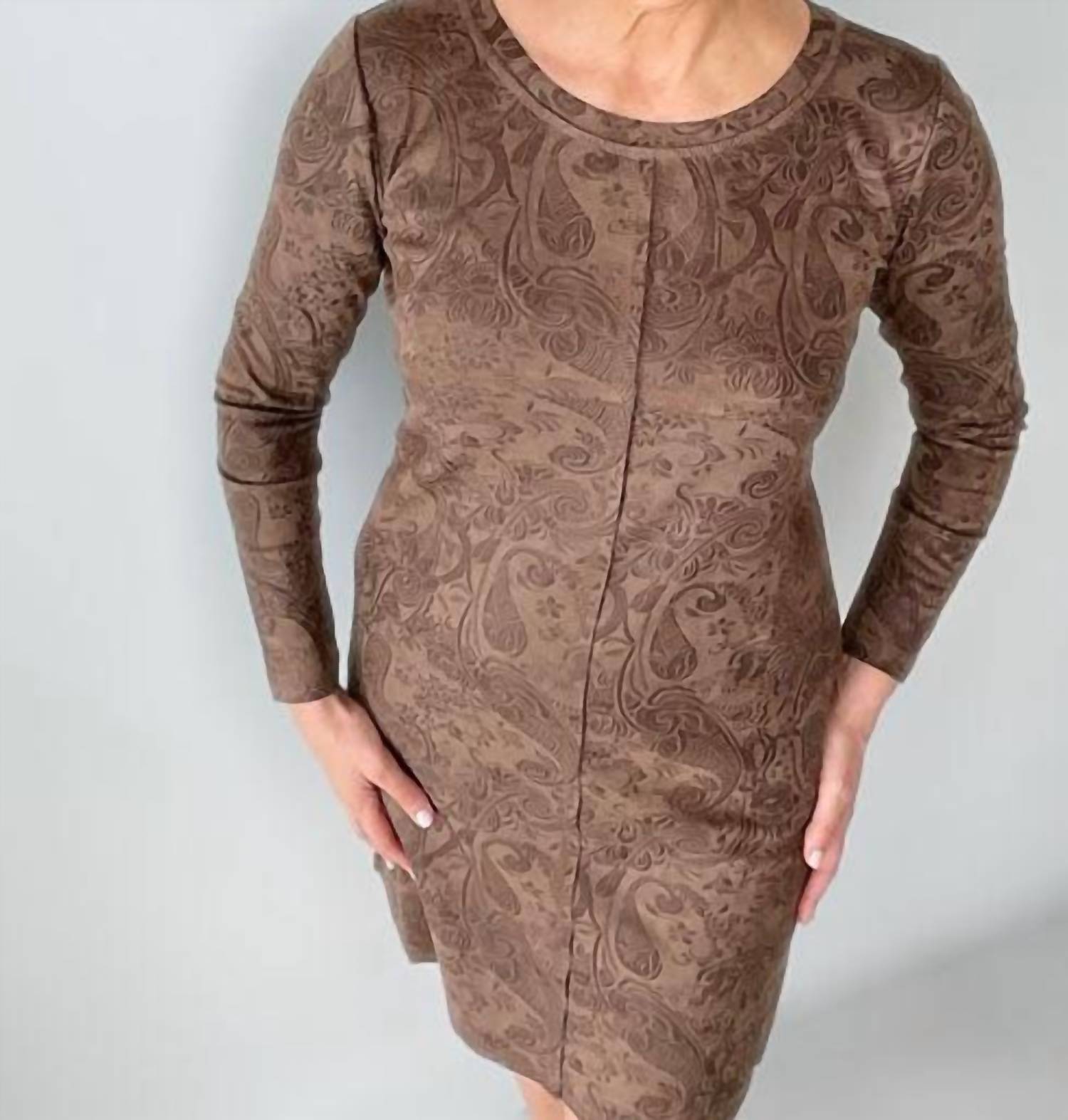 Ethyl - Faux Suede Print Dress
