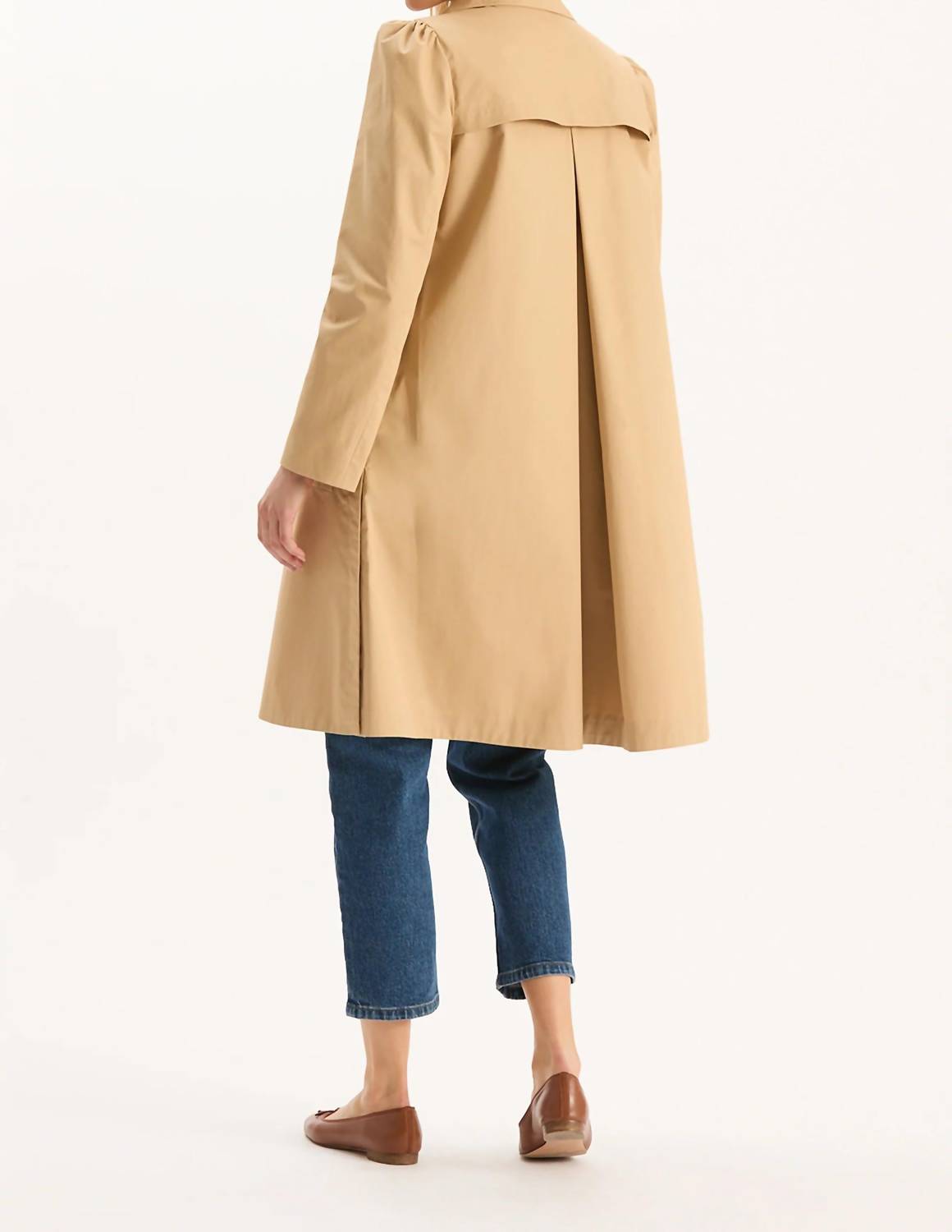 Tyler Boe Tasha Water Repellent Trench Coat in beige - women's jacket - alternate view