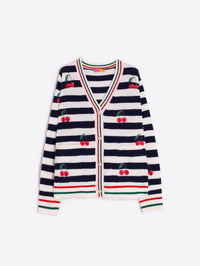 Vilagallo - Cherry Striped Cardigan