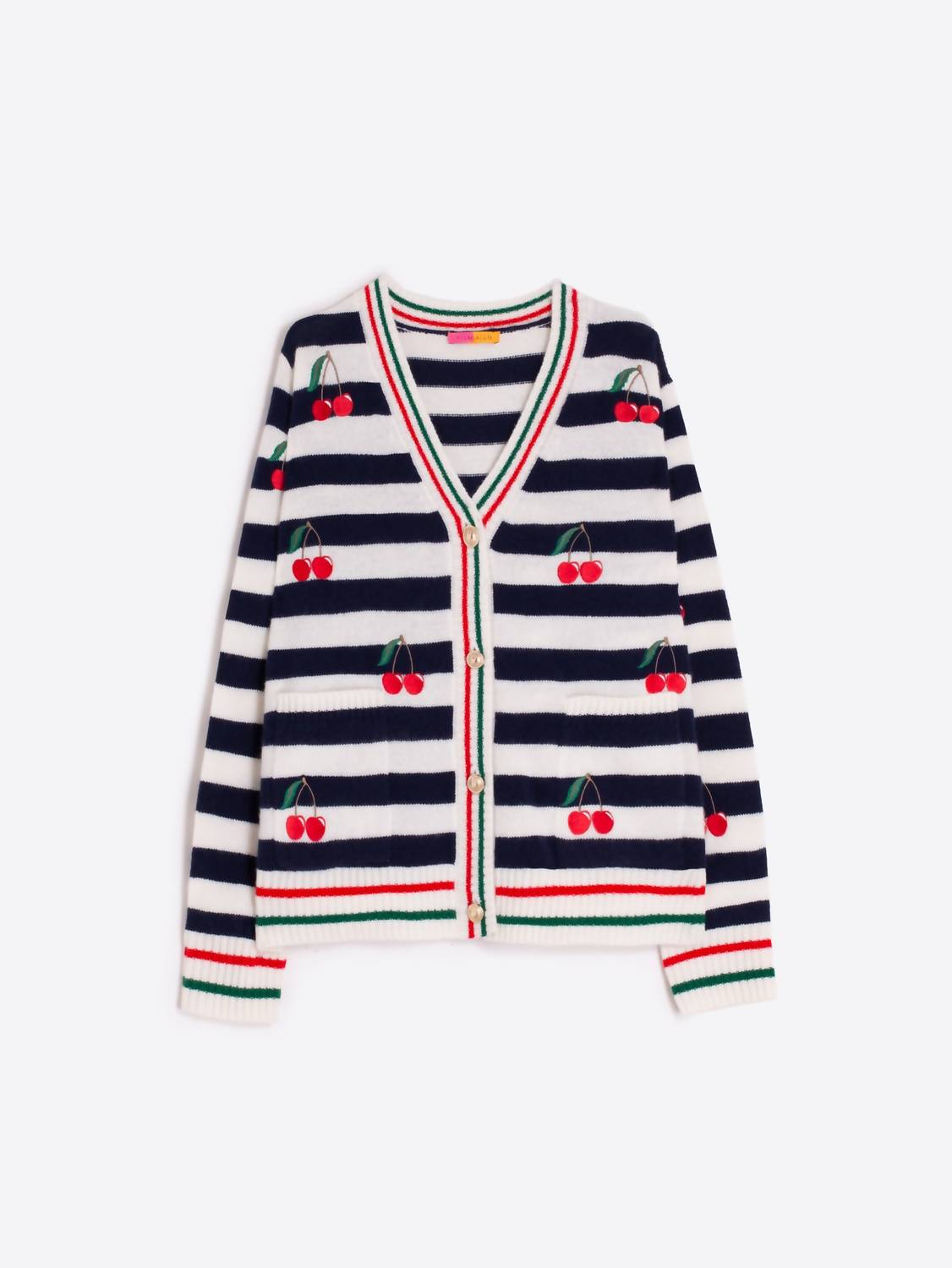 Vilagallo - Cherry Striped Cardigan