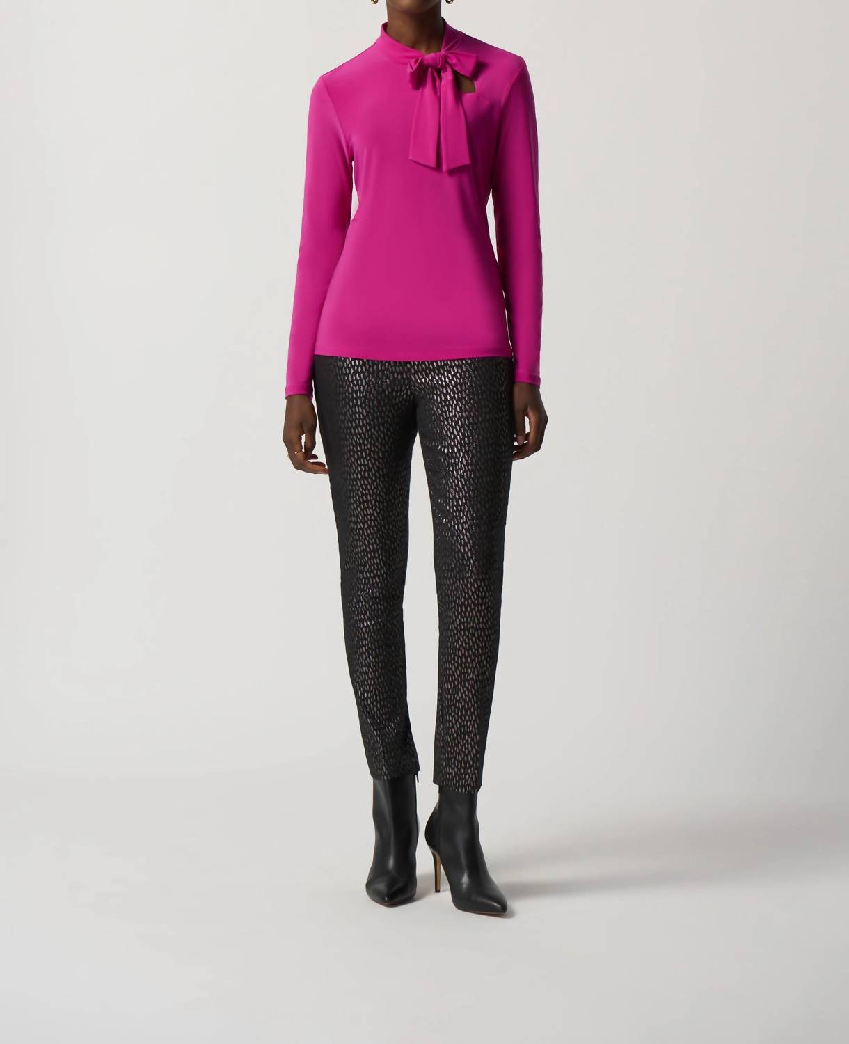 Joseph Ribkoff - Octavia Opulence Long Sleeve Bow Neck Top