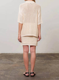Moon River - Crochet Knit Short Sleeve Cardigan