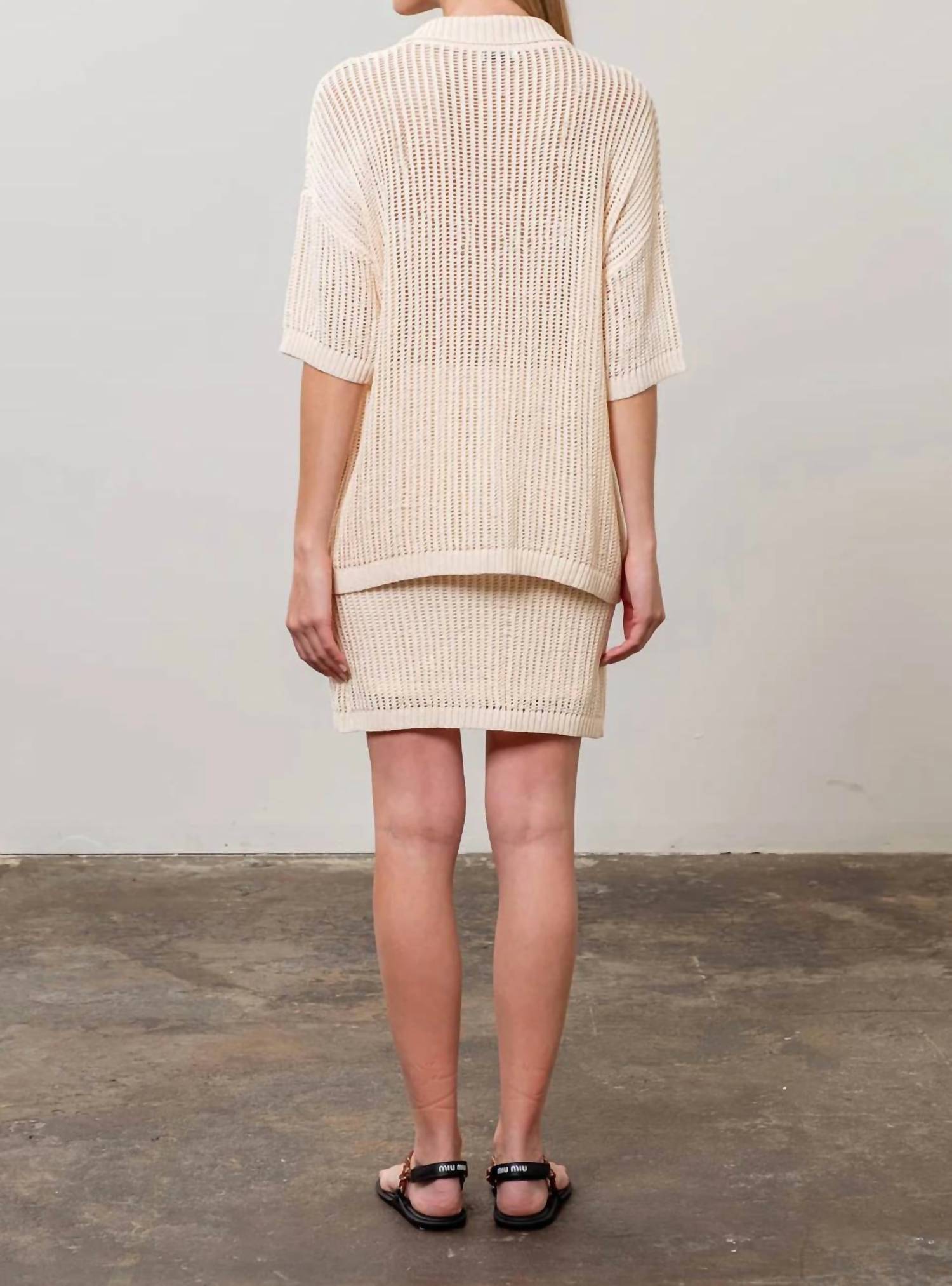 Moon River - Crochet Knit Short Sleeve Cardigan