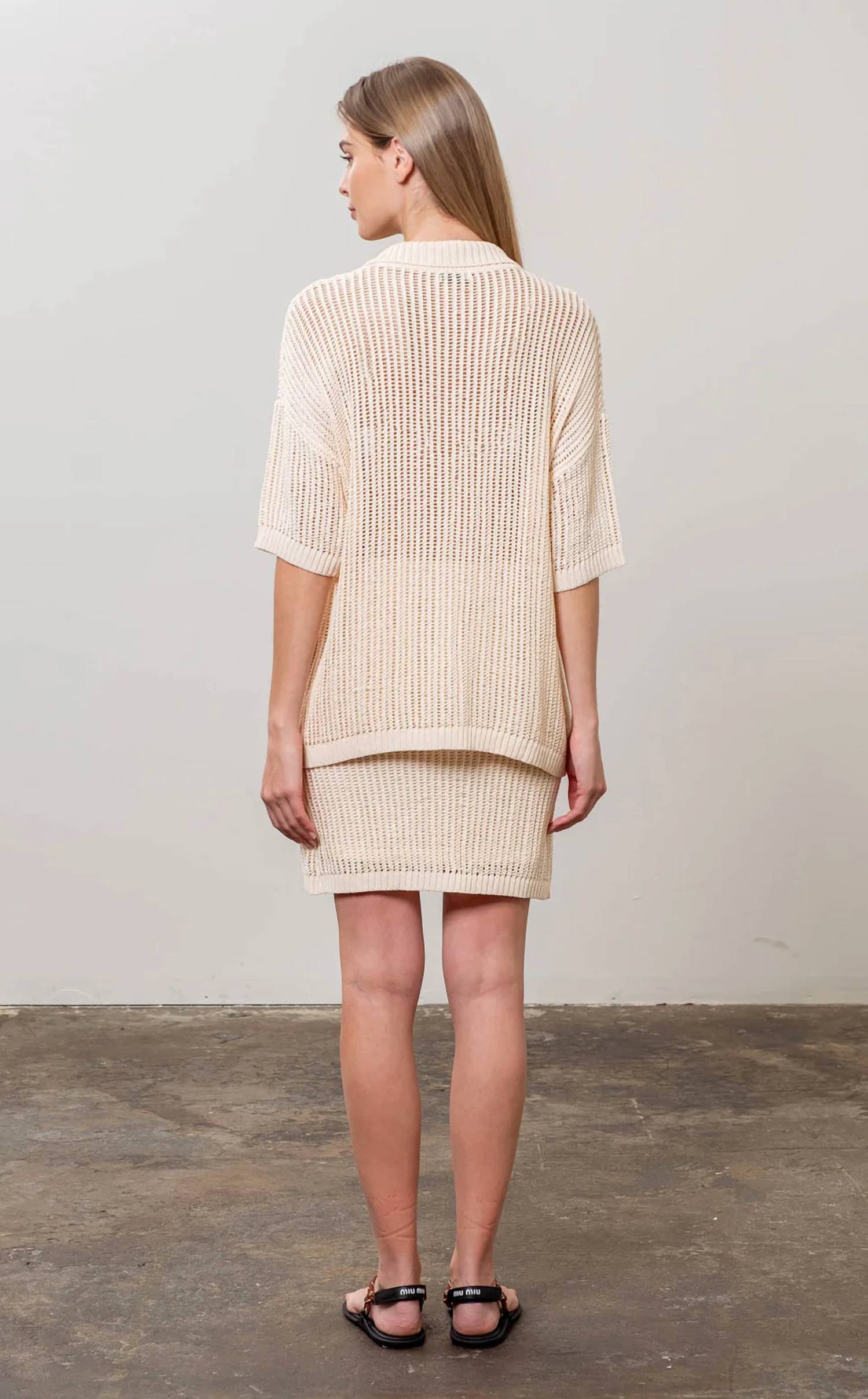Moon River - Crochet Knit Short Sleeve Cardigan