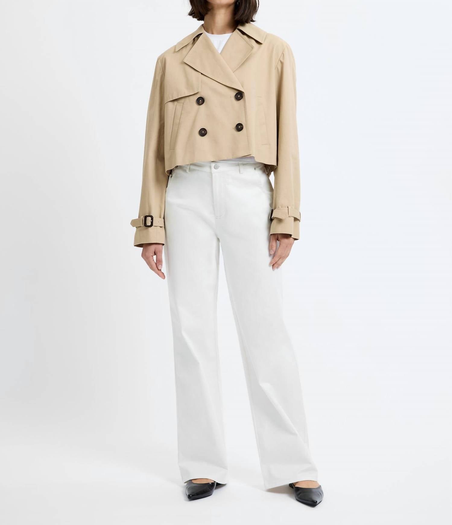 French Connection - Cropped Twill Trench Coat