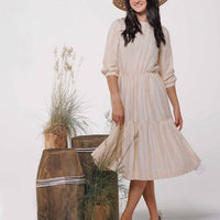 Lilac - Striped Midi Dress