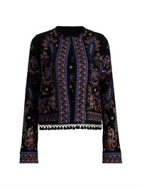 Johnny Was Women's Katiuska Short Fringe Jacket in black - women's jacket - view 4