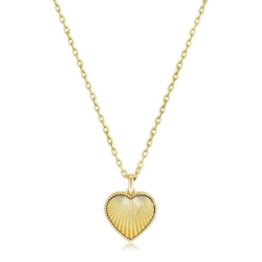Eklexic - Women's Baby Scalloped Heart Pendant Necklace