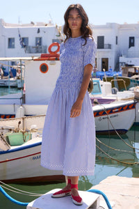 Oliphant - Smocked Drop Waist Maxi Dress
