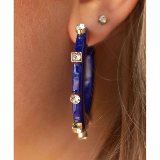 Smith & Co - Women's Large City Girl Jewel Hoop Earrings