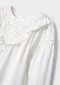 Mayoral - Girls Embroidered Long Sleeve Blouse