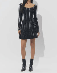 Adelyn Rae - Kira Squareneck Stripe Sweater Mini Dress