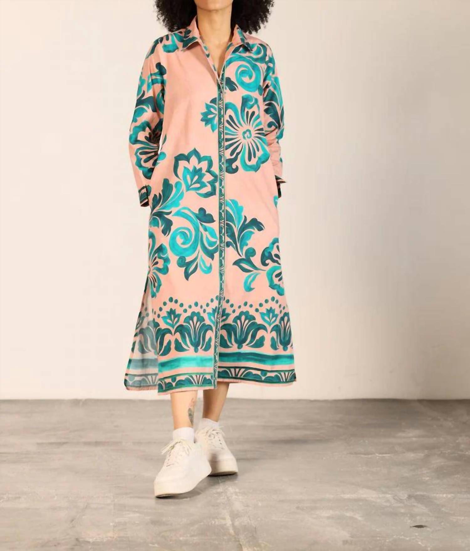 maude vivante Eliza Dress in emerald blush - women's dress