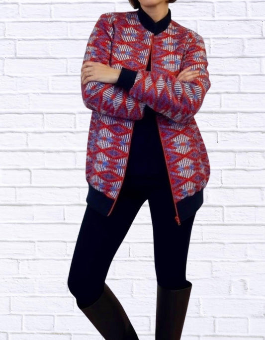 Diva Usa - Maddy Traditional Bomber Printed Ethnic Jacket