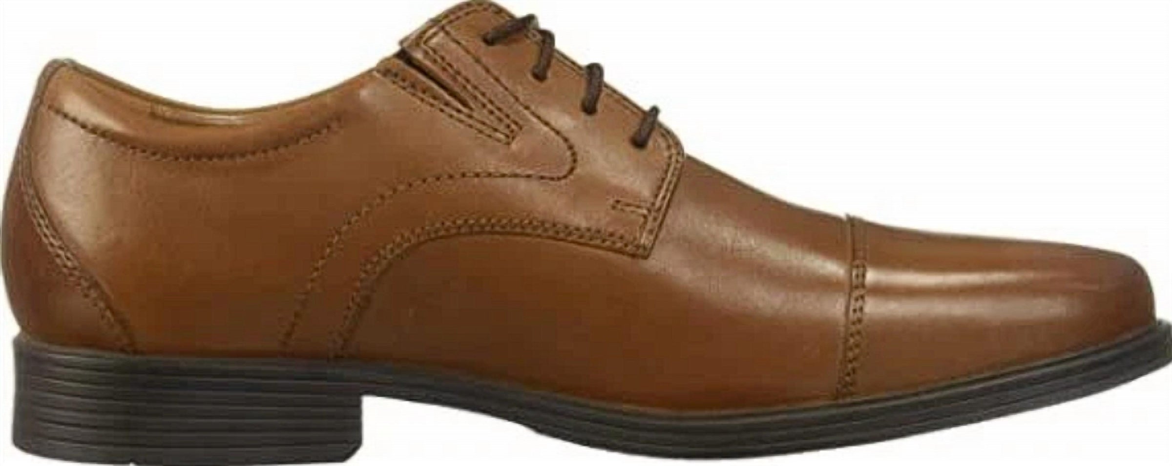 Clarks Men's Whiddon Cap Shoe in dark tan - men's shoe - detail view