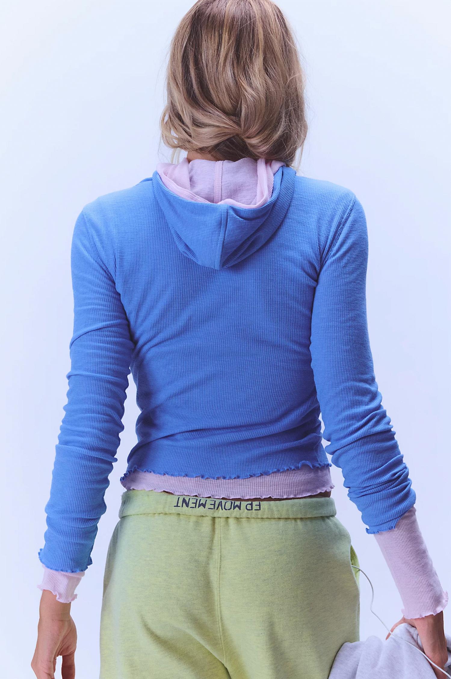 fp movement Breathe Easy Long Sleeve Top in riviera blue - women's long sleeve top - alternate view